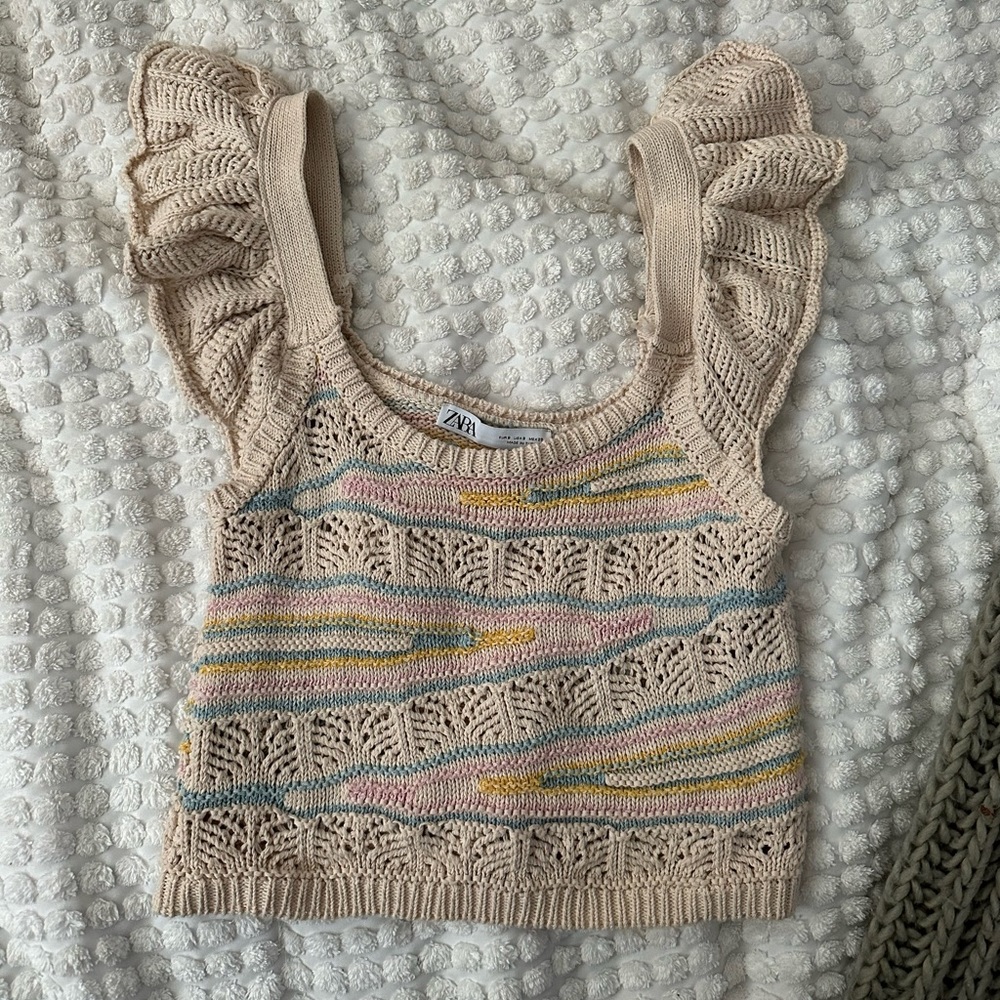 zara crochet top